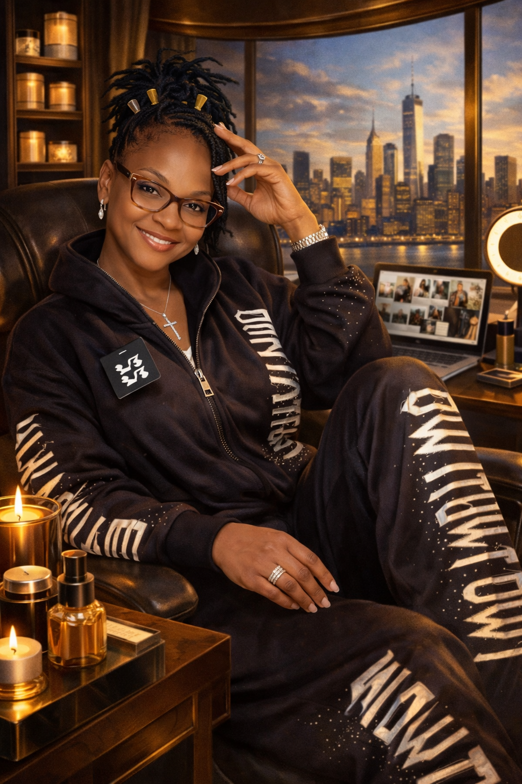 Oversized Rhinestone Sweatsuit Set
